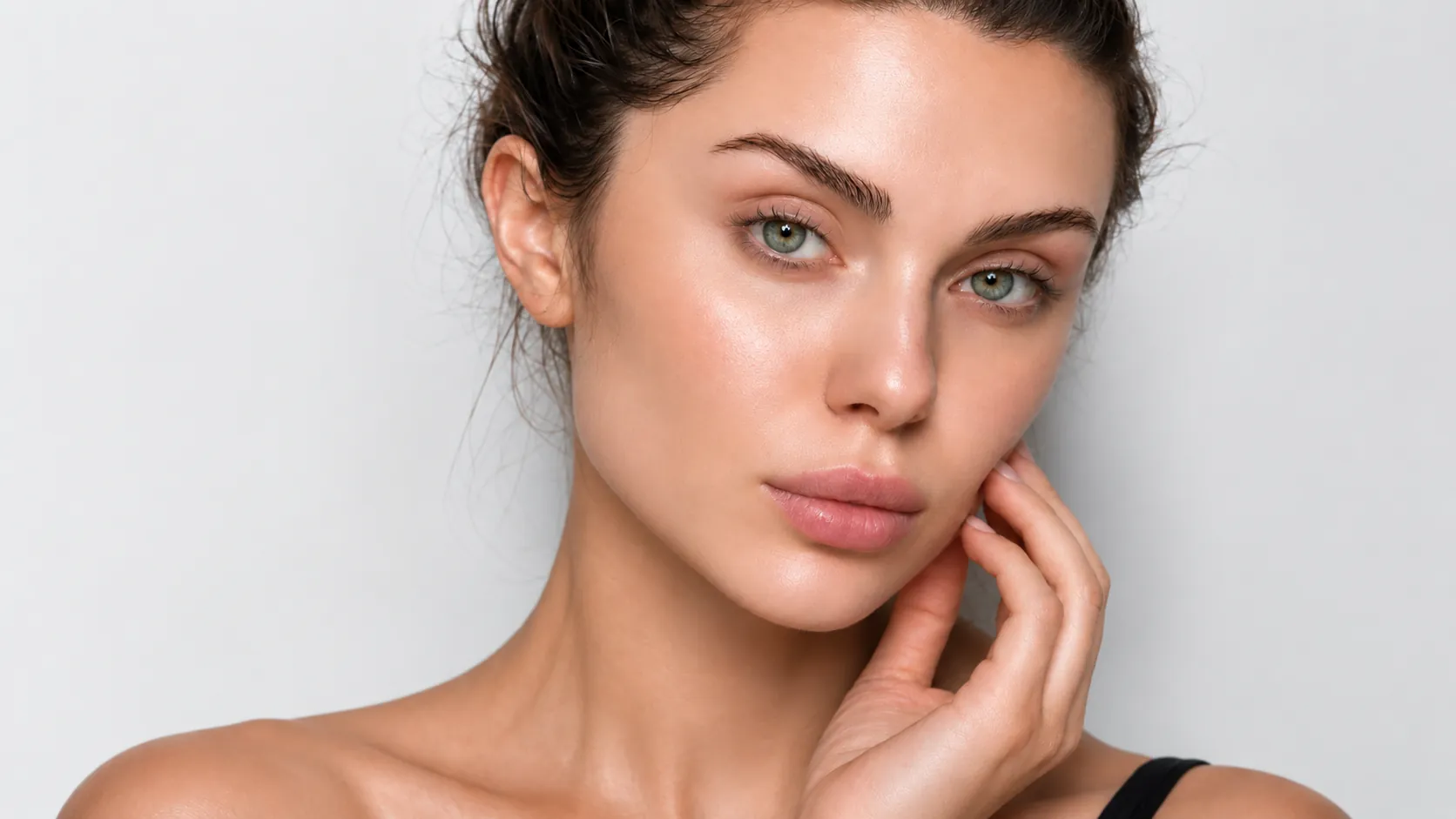 The same cheek after using Glo Key peptide skincare, showing smoother, more hydrated and even-toned skin